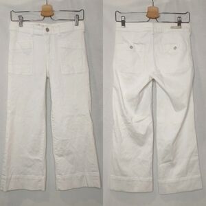 Pilcro and the Letterpress Anthropologie Jeans White Wide Leg Cropped Stretch 27